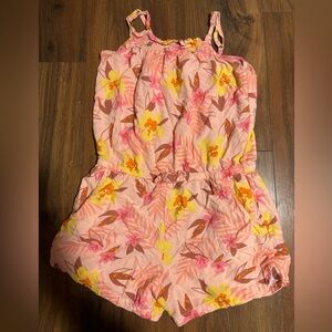 Cat & Jack Girls’ Sleeveless Printed Romper - Peach L